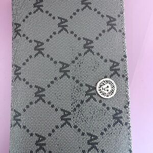 Gray Patterned Men's Wallet with Silver Accent